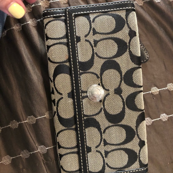 Coach Handbags - Black and grey signature wallet